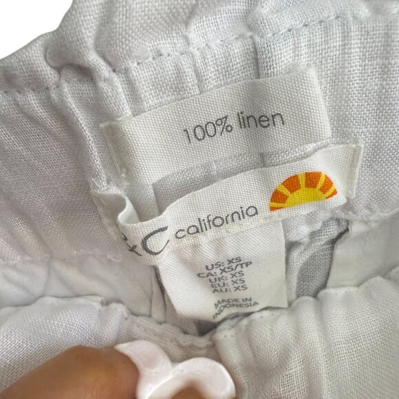 Nwt C&C California 100% Linen Pull-On Paperbag Shorts Womens XS White Vacation - Picture 5 of 10
